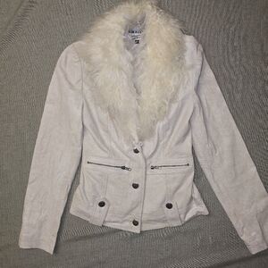 Vintage Michael Hoban Cream Jacket with Lamb Collar